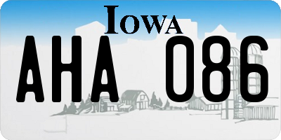 IA license plate AHA086