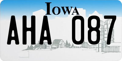 IA license plate AHA087