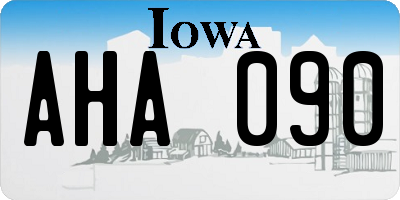 IA license plate AHA090