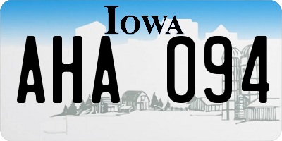 IA license plate AHA094