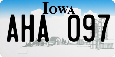 IA license plate AHA097