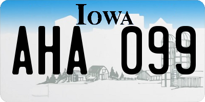 IA license plate AHA099