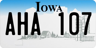 IA license plate AHA107