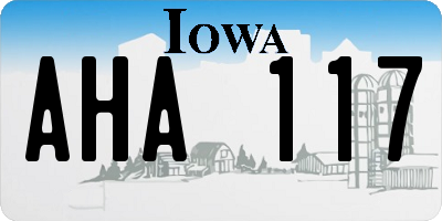 IA license plate AHA117