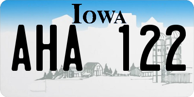 IA license plate AHA122