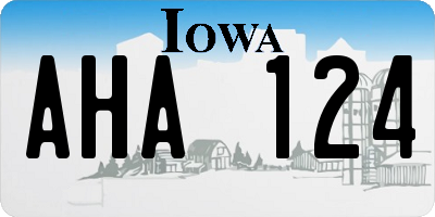 IA license plate AHA124