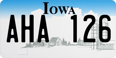 IA license plate AHA126