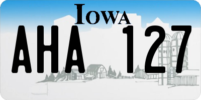 IA license plate AHA127