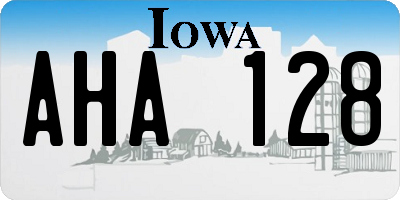 IA license plate AHA128