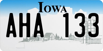 IA license plate AHA133