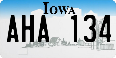 IA license plate AHA134