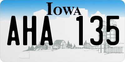 IA license plate AHA135