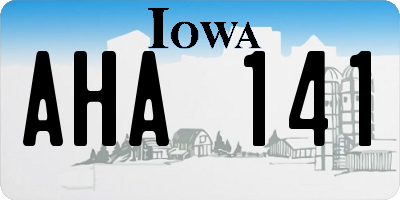 IA license plate AHA141