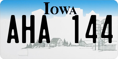 IA license plate AHA144