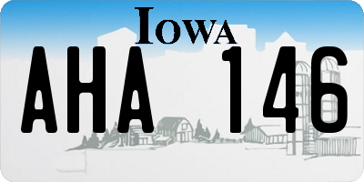 IA license plate AHA146