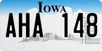 IA license plate AHA148