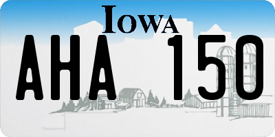 IA license plate AHA150
