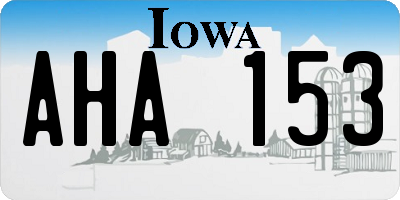 IA license plate AHA153