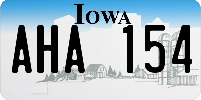 IA license plate AHA154