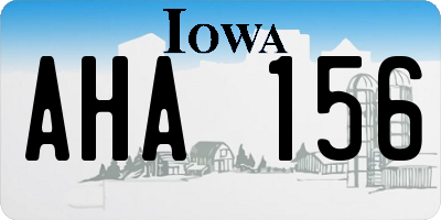 IA license plate AHA156