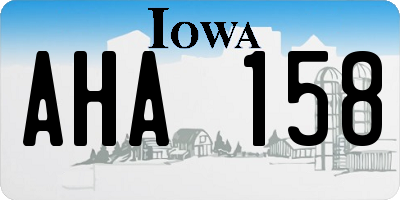 IA license plate AHA158