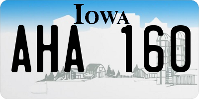 IA license plate AHA160