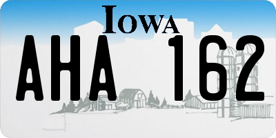IA license plate AHA162