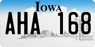 IA license plate AHA168