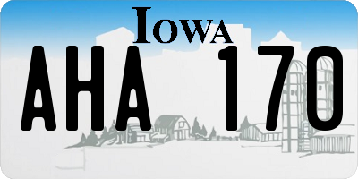 IA license plate AHA170