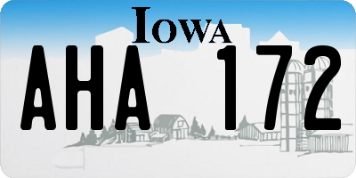 IA license plate AHA172