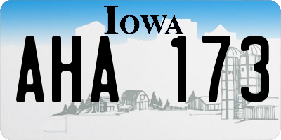 IA license plate AHA173