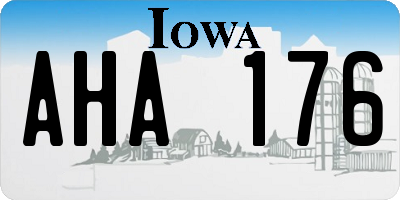 IA license plate AHA176