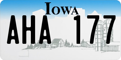 IA license plate AHA177