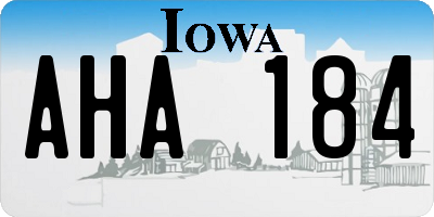 IA license plate AHA184