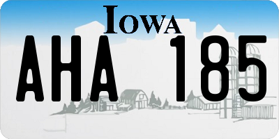 IA license plate AHA185