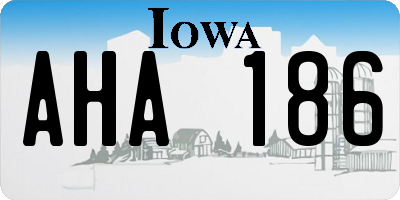 IA license plate AHA186