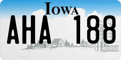 IA license plate AHA188
