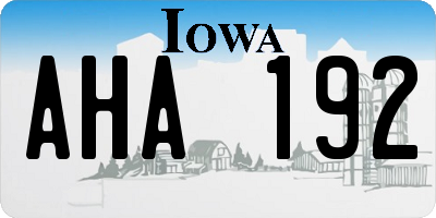 IA license plate AHA192
