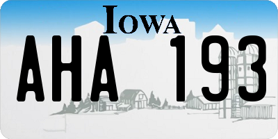 IA license plate AHA193