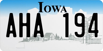 IA license plate AHA194