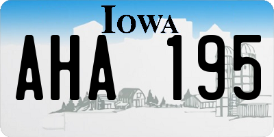 IA license plate AHA195
