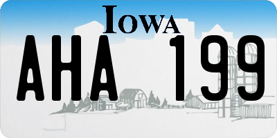 IA license plate AHA199