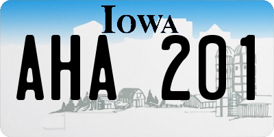 IA license plate AHA201