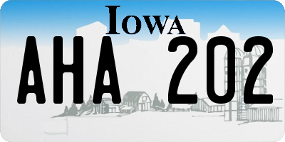 IA license plate AHA202