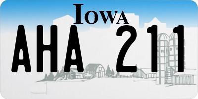 IA license plate AHA211
