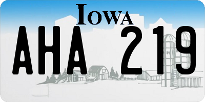 IA license plate AHA219