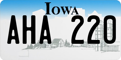 IA license plate AHA220