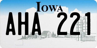 IA license plate AHA221