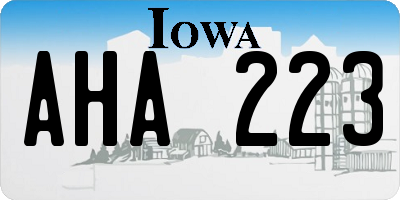 IA license plate AHA223