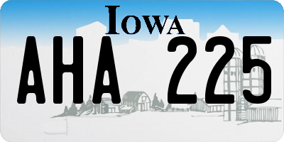 IA license plate AHA225